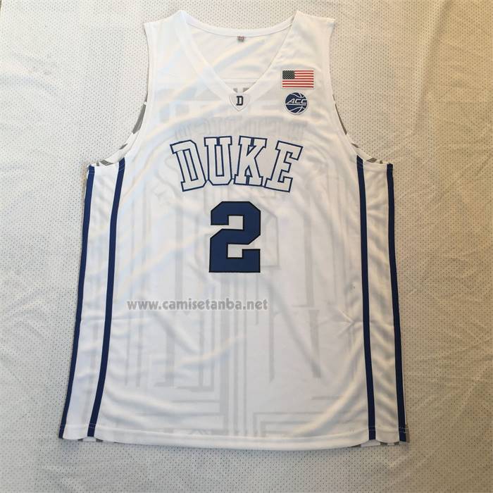 Camiseta NCAA Duke Blue Devils Cam Reddish Blanco